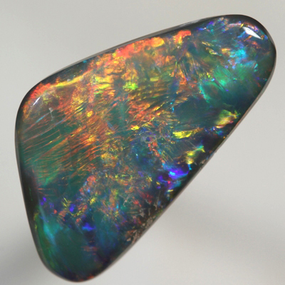 SOLID SEMI BLACK OPAL Bright red rolling flashes and a Fishscale Harlequin Pattern. With VIDEO  